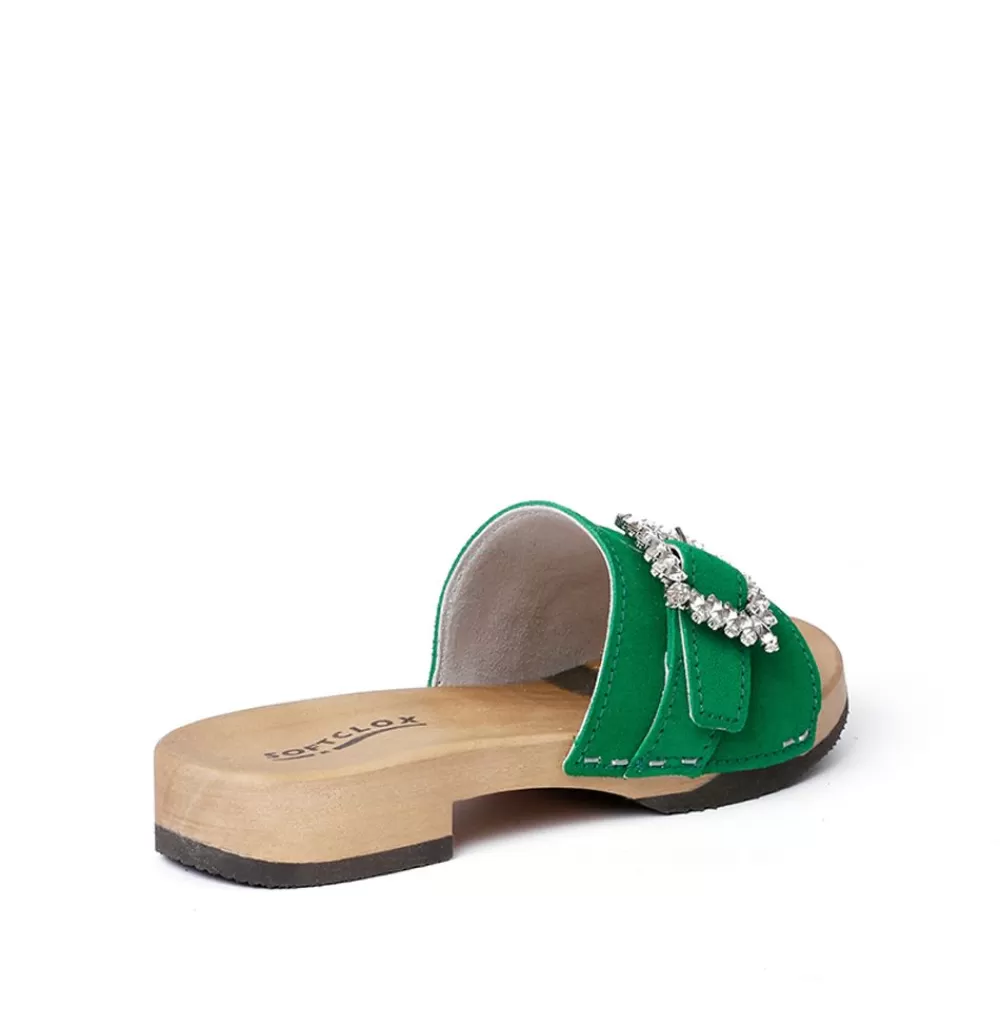 SOFTCLIX Blomma Kaschmir Fashiongreen (Hazelnut)<Frau Pantoletten