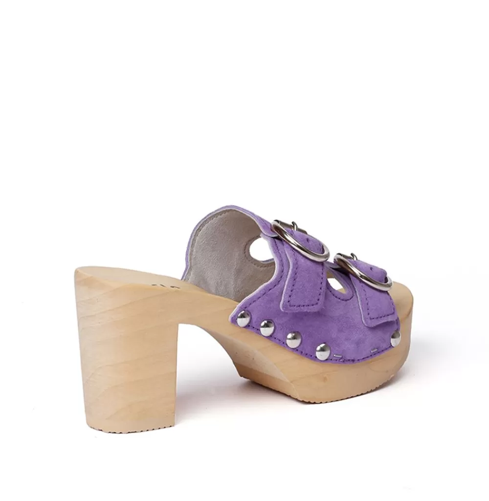 SOFTCLIX Evi Kaschmir Violett (Natur)<Frau Pantoletten
