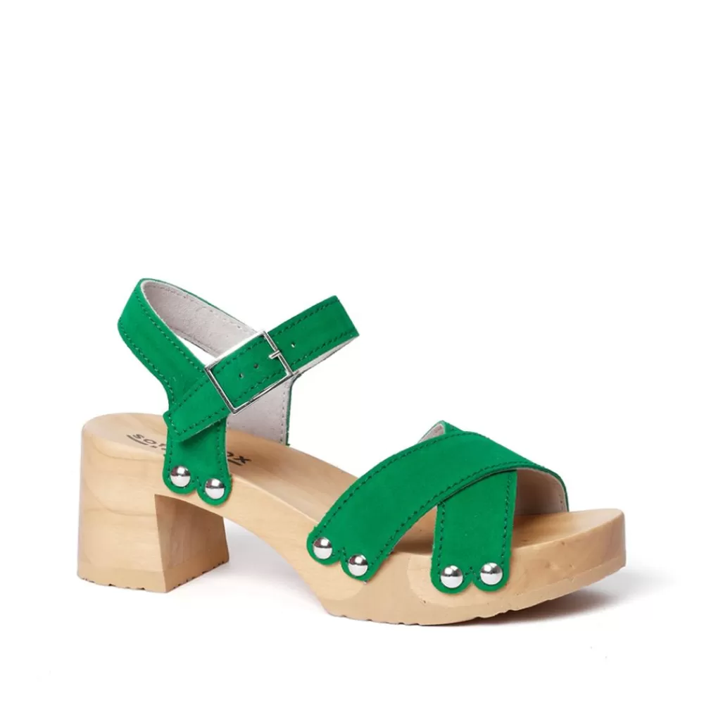 SOFTCLIX Hanne Kaschmir Fashiongreen (Natur)<Frau Sandaletten