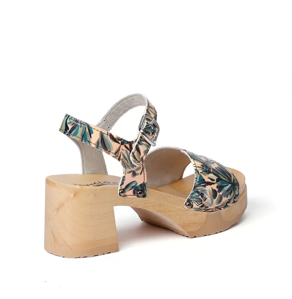 SOFTCLIX Hanny Flower Green (Natur)<Frau Sandaletten
