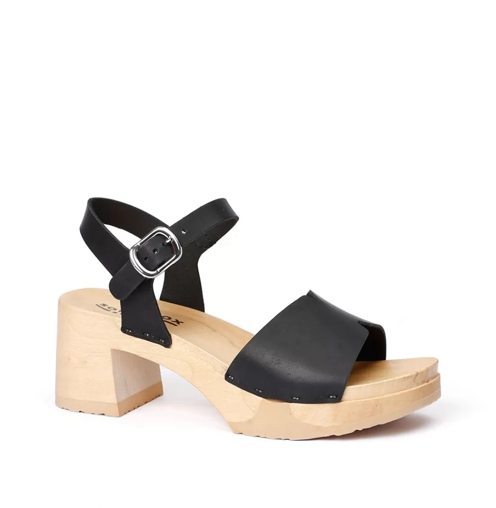 SOFTCLIX Hanny Softnappa Schwarz (Natur)<Frau Sandaletten