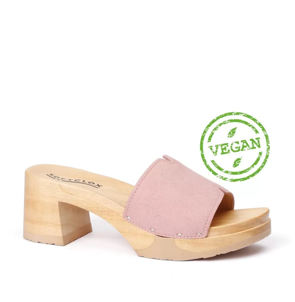 SOFTCLIX Henrietta Vegan Velourseffekt Rose (Natur)<Frau Pantoletten