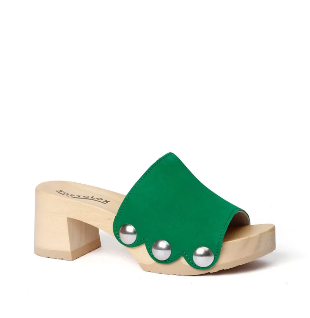 SOFTCLIX Henrike Kaschmir Fashiongreen (Natur)<Frau Pantoletten