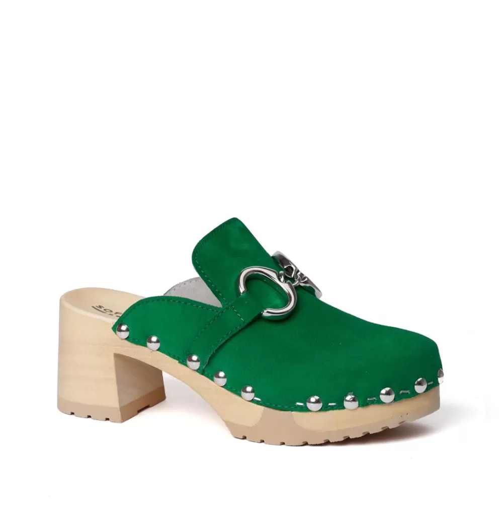 SOFTCLIX Hira Kaschmir Fashiongreen (Natur)<Frau Clogs
