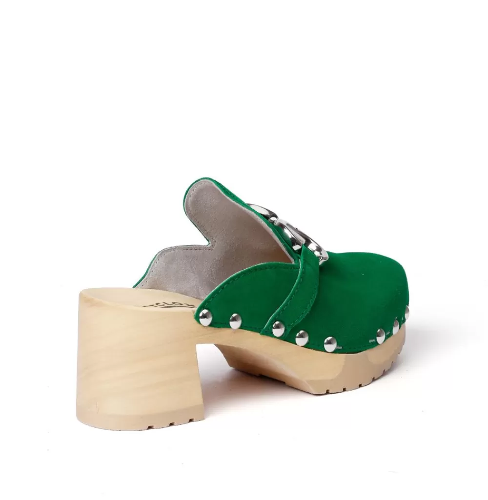 SOFTCLIX Hira Kaschmir Fashiongreen (Natur)<Frau Clogs