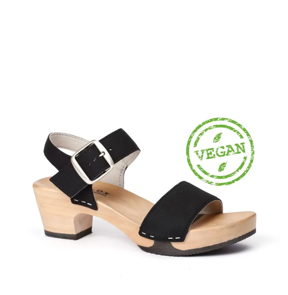 SOFTCLIX Kea Vegan Velourseffekt Schwarz (Hazelnut)<Frau Sandaletten