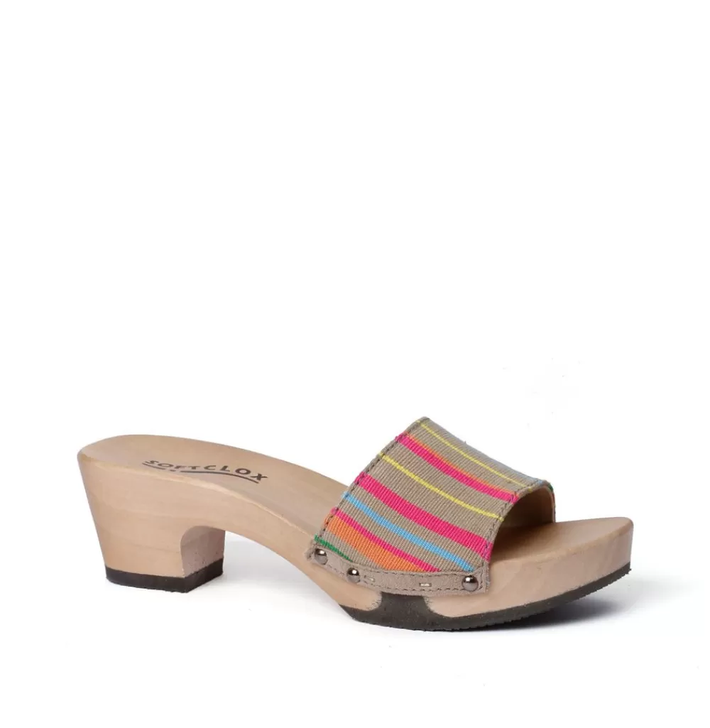 SOFTCLIX Kelly Maya Stoff Sand (Hazelnut)<Frau Pantoletten
