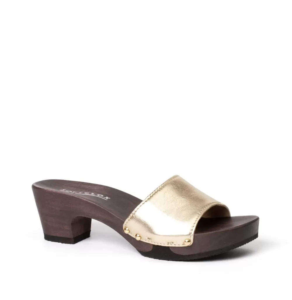 SOFTCLIX Kelly Perlato Gold (Dunkel)<Frau Pantoletten
