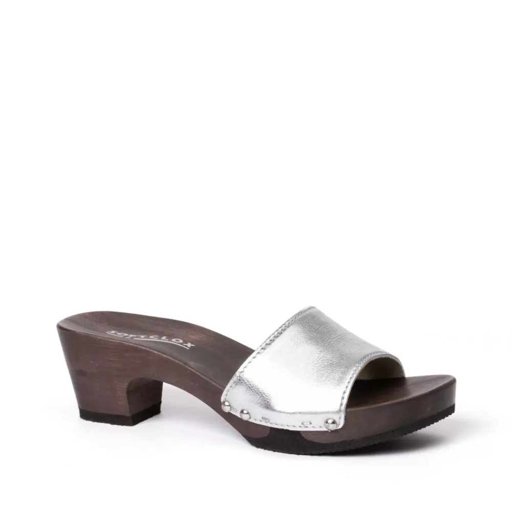SOFTCLIX Kelly Perlato Silber (Dunkel)<Frau Pantoletten
