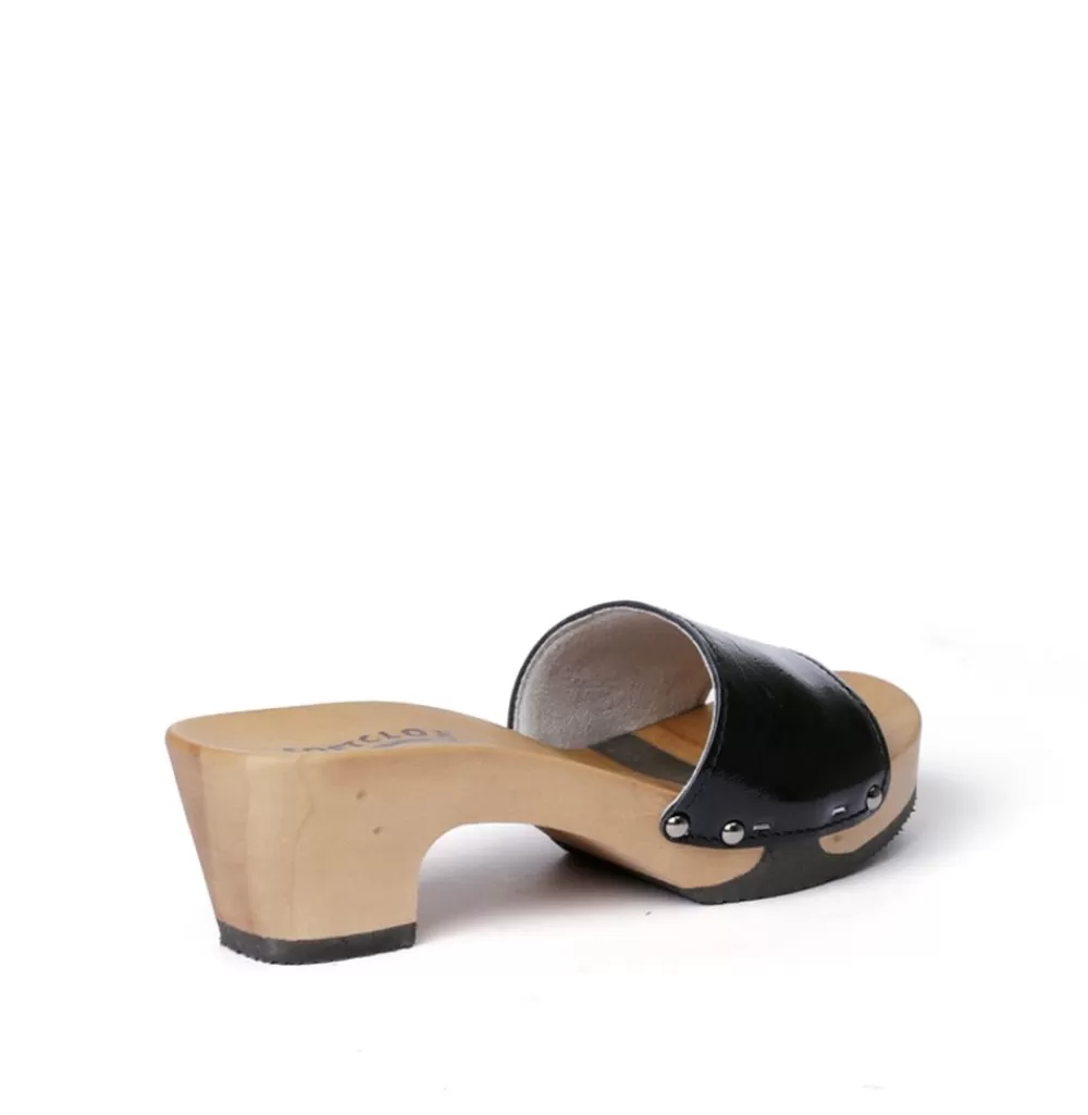 SOFTCLIX Kelly Silklack Schwarz (Hazelnut)<Frau Pantoletten