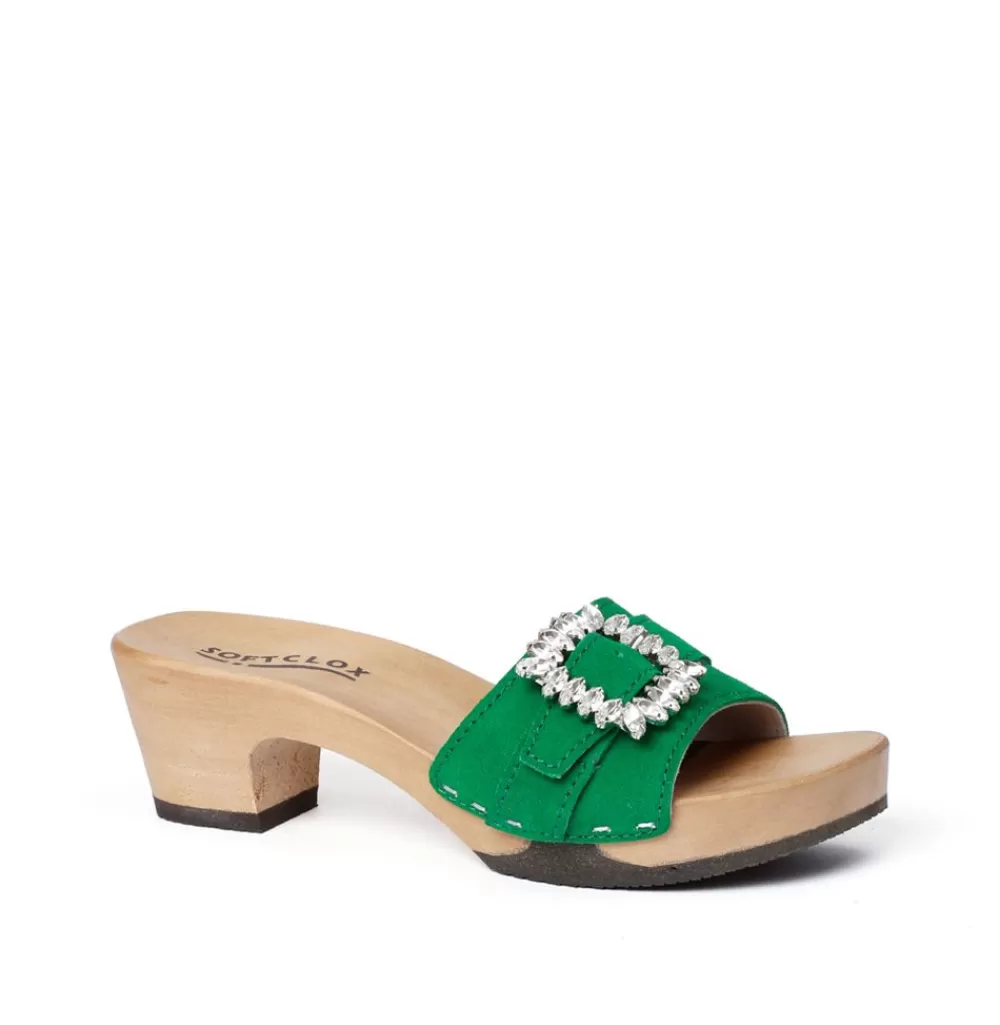 SOFTCLIX Kosima Kaschmir Fashiongreen (Hazelnut)<Frau Pantoletten