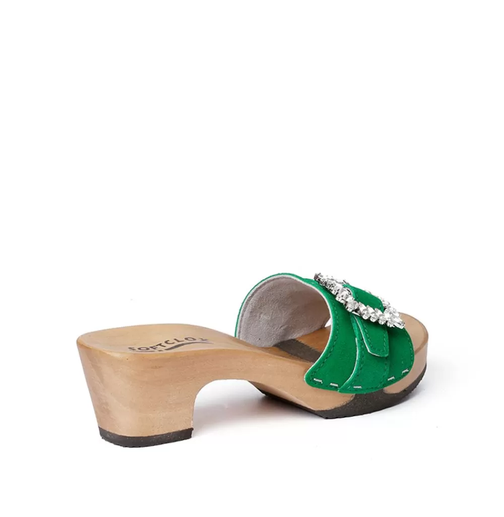 SOFTCLIX Kosima Kaschmir Fashiongreen (Hazelnut)<Frau Pantoletten