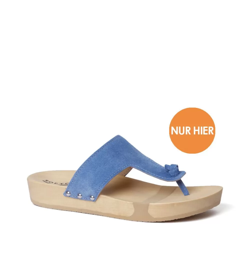 SOFTCLIX Lola Jeanslook Blau (Natur)<Frau Pantoletten