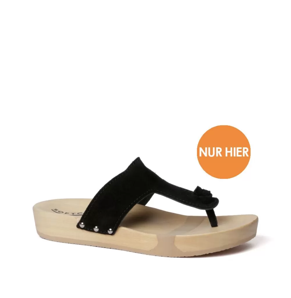 SOFTCLIX Lola Kaschmir Schwarz (Natur)<Frau Pantoletten