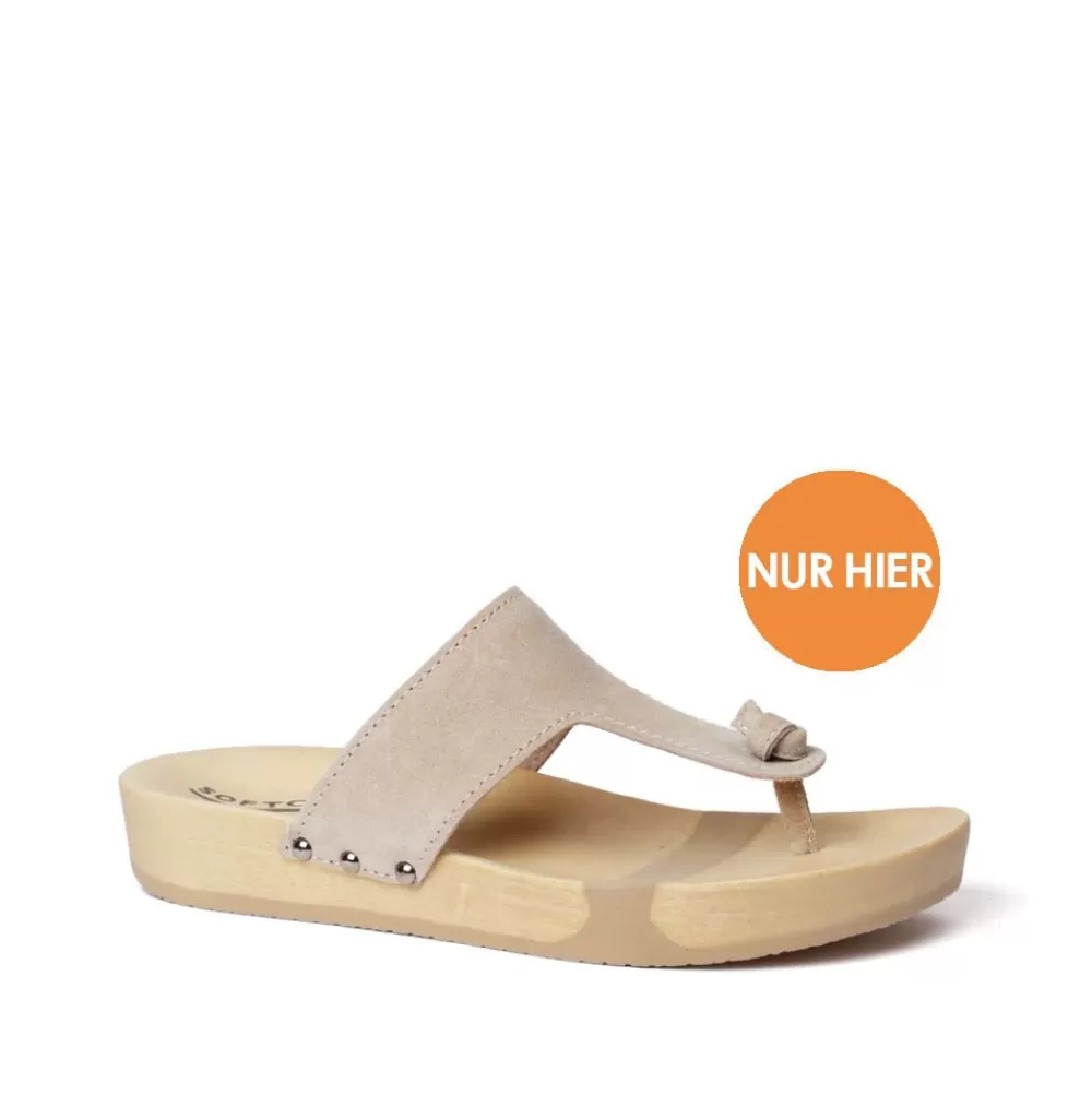 SOFTCLIX Lola Kaschmir Taupe (Natur)<Frau Pantoletten
