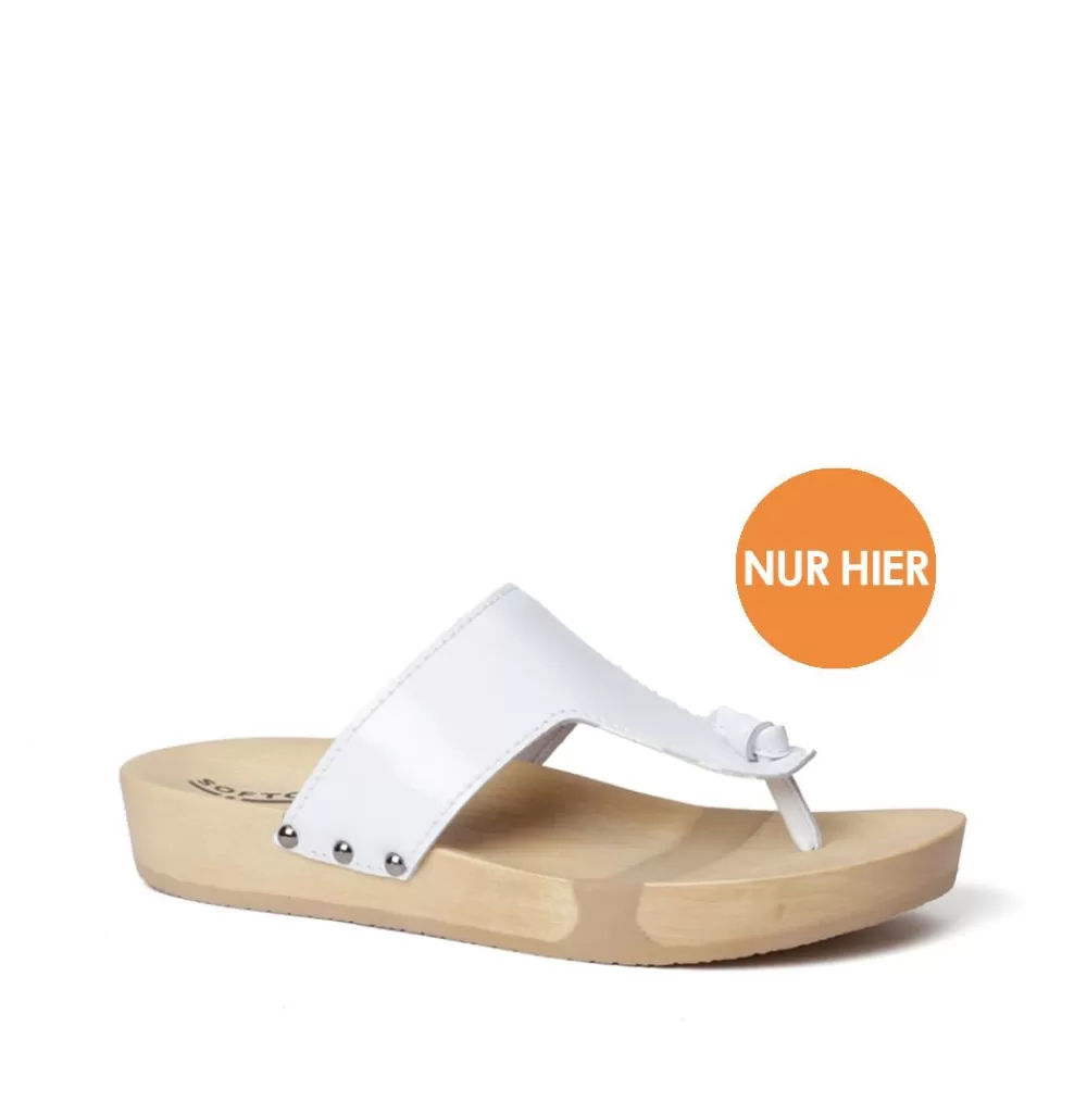 SOFTCLIX Lola Silklack Weiss (Natur)<Frau Pantoletten