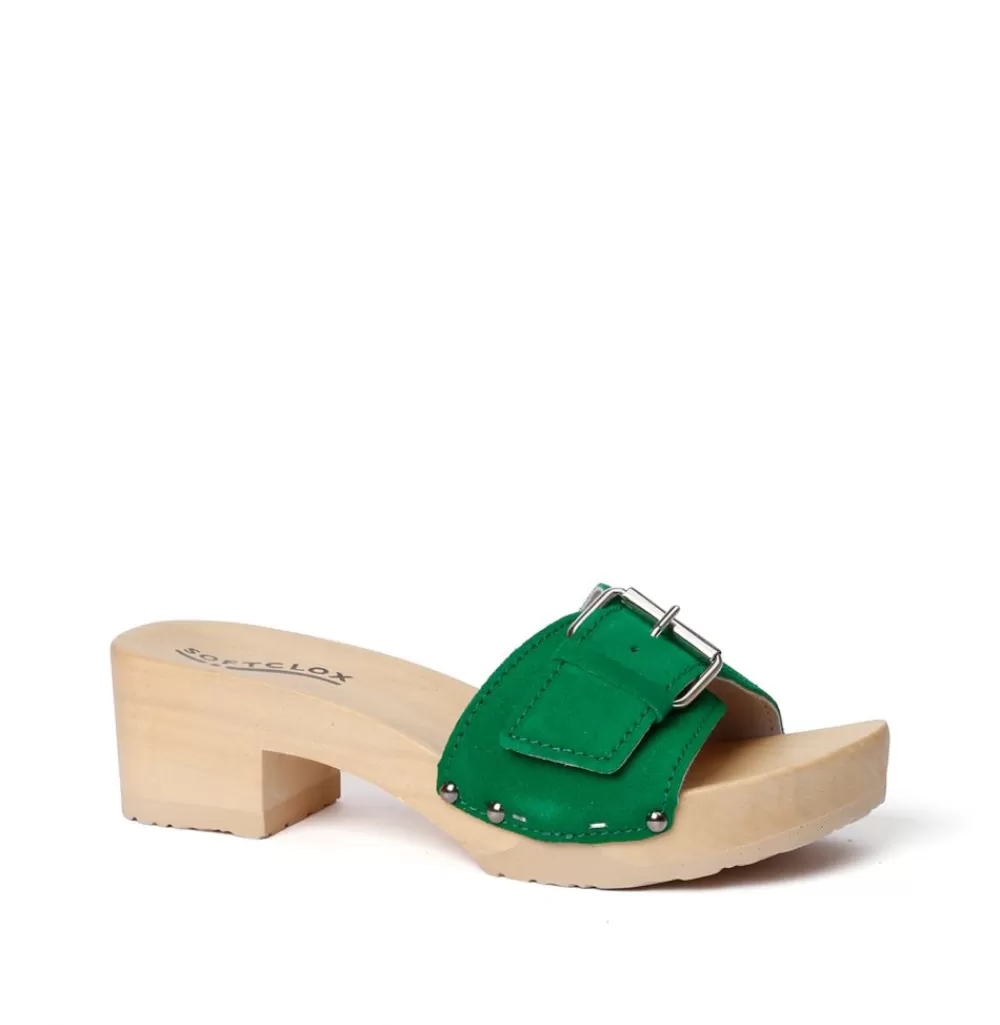 SOFTCLIX Pali Kaschmir Fashiongreen (Natur)<Frau Pantoletten