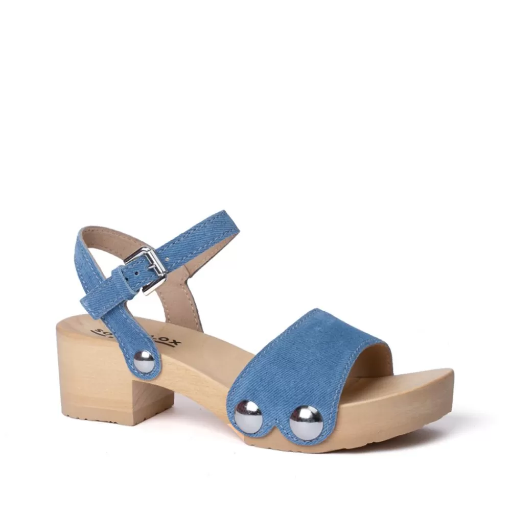 SOFTCLIX Penny Jeanslook Blau (Natur)<Frau Sandaletten