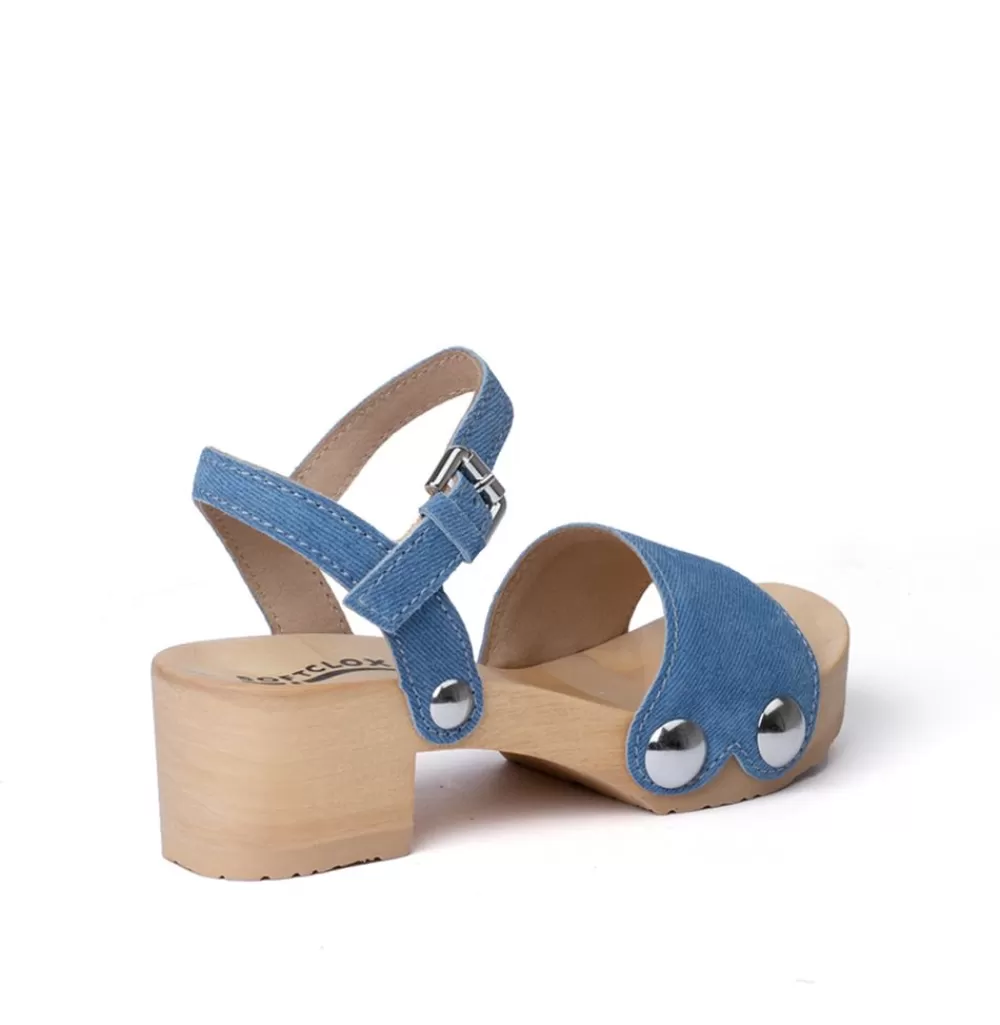 SOFTCLIX Penny Jeanslook Blau (Natur)<Frau Sandaletten