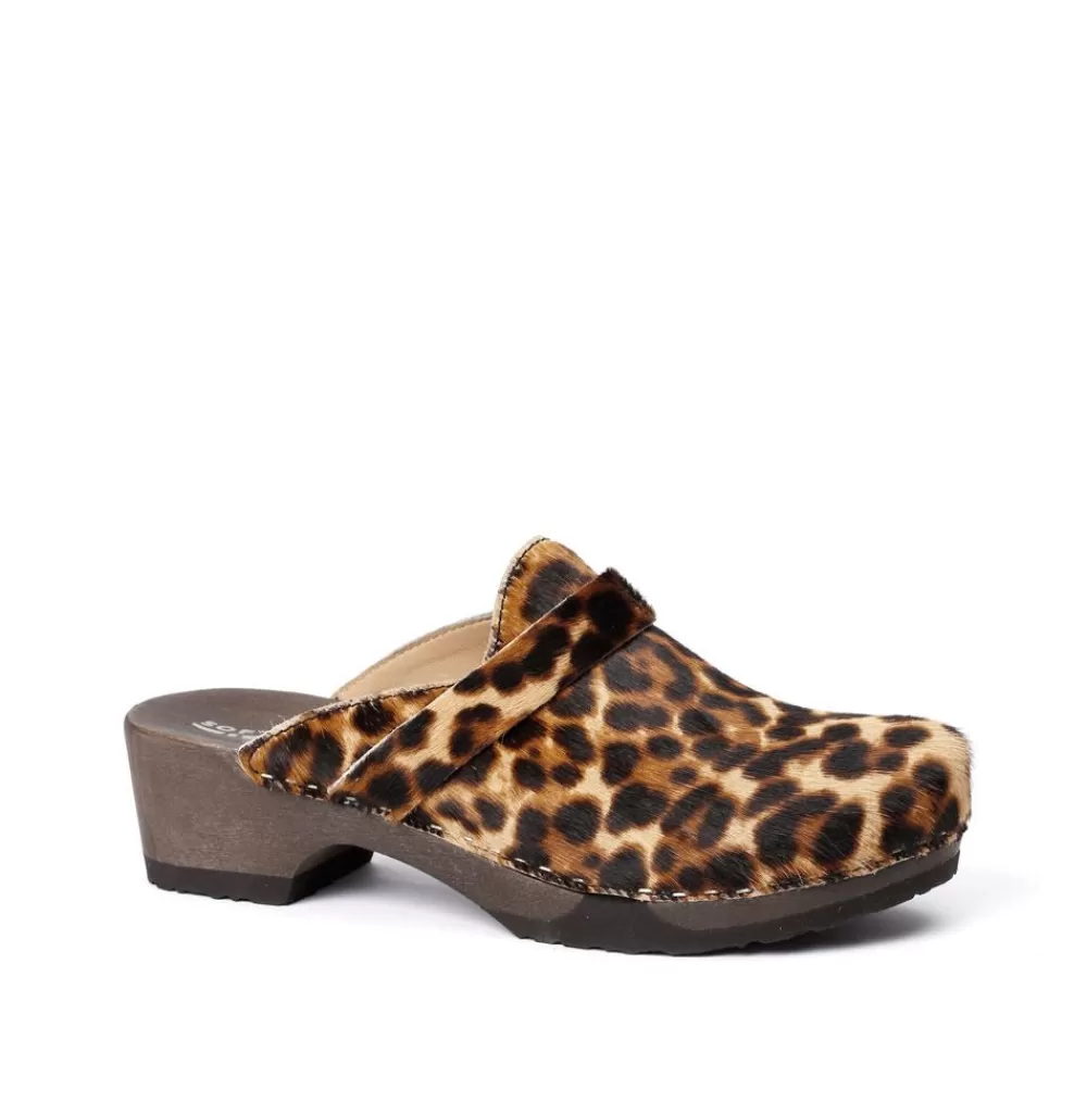 SOFTCLIX Tamina Animalprint Gepard (Dunkel)<Frau Clogs