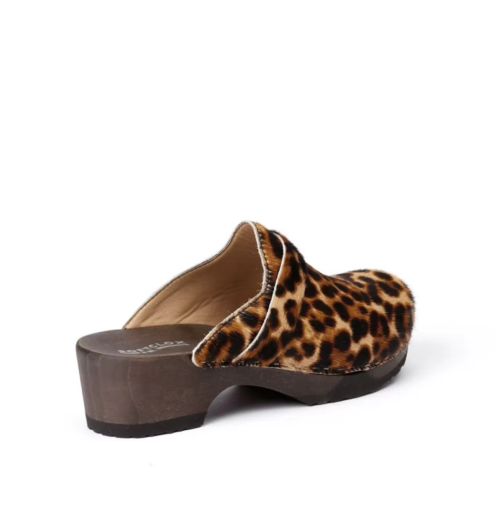 SOFTCLIX Tamina Animalprint Gepard (Dunkel)<Frau Clogs