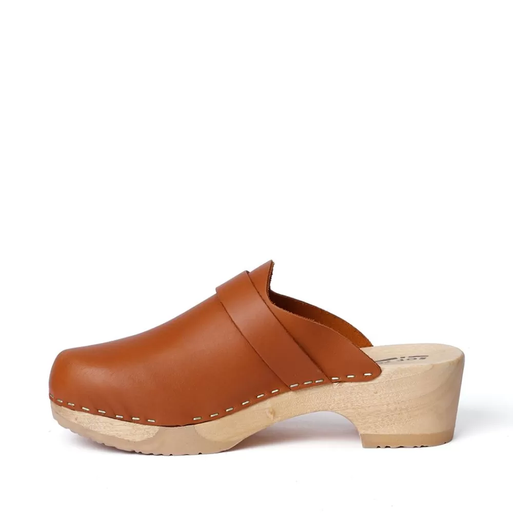 SOFTCLIX Tamina Softnappa Cognac (Natur)<Frau Clogs