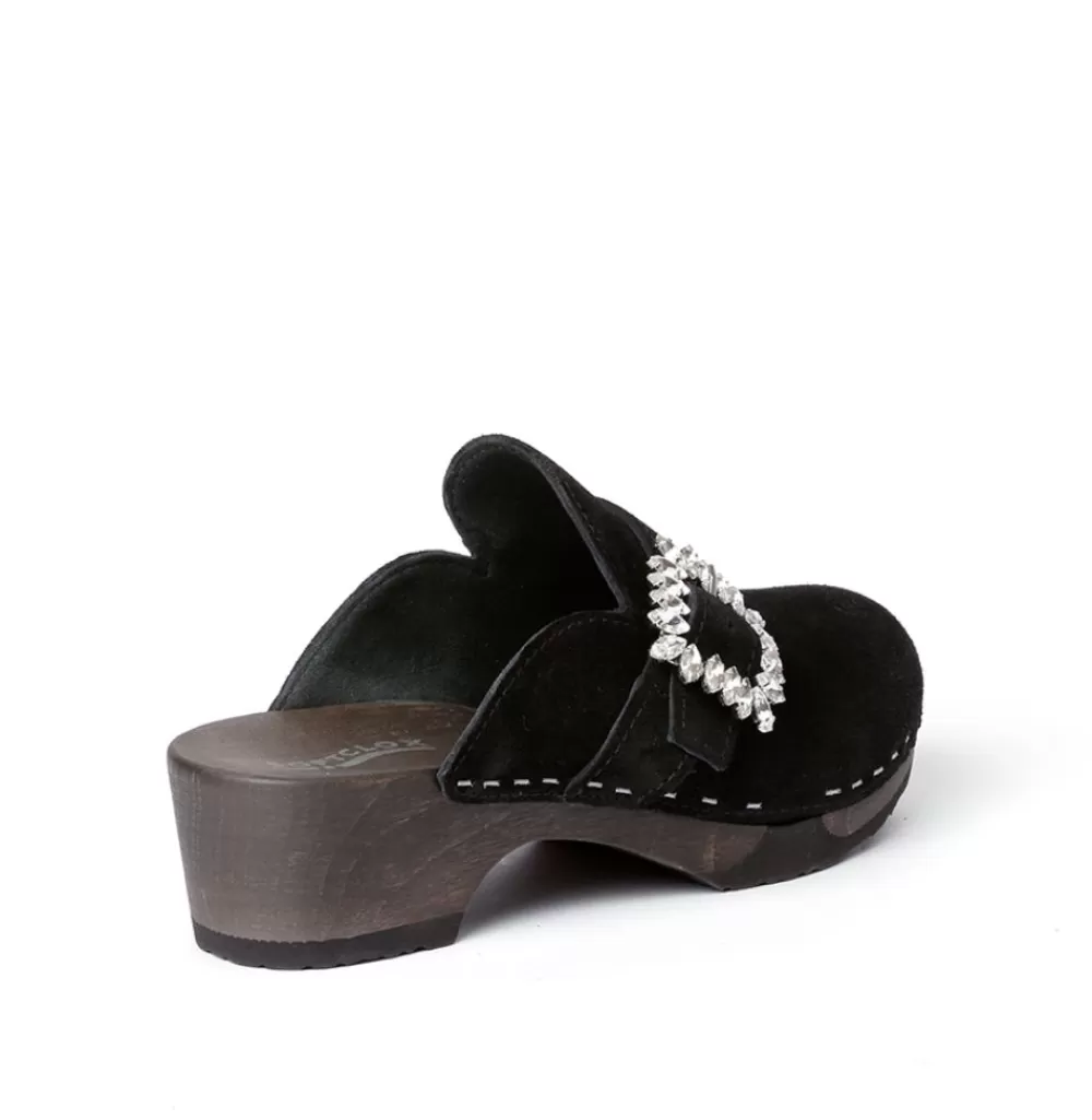 SOFTCLIX Teodora Kaschmir Schwarz (Dunkel)<Frau Clogs